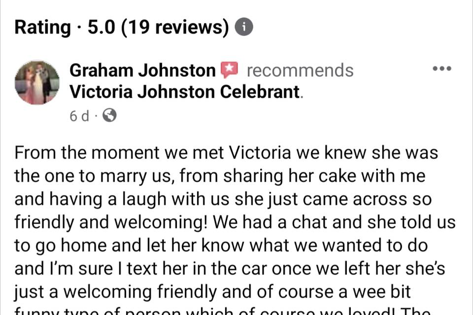 Victoria Johnston Celebrant