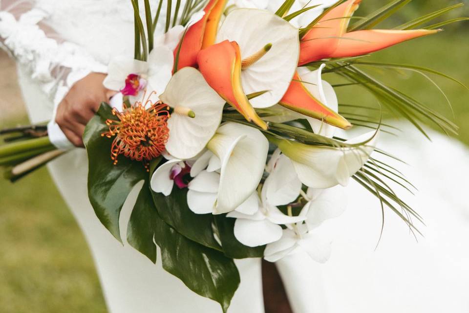 Tropical bridal bouquet