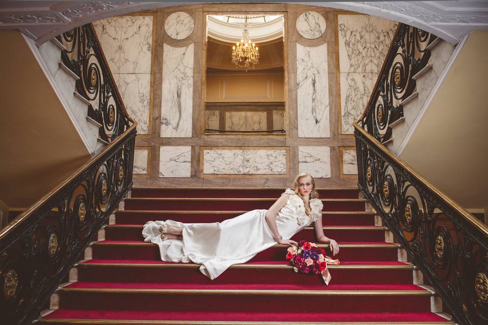 Relaxing on the stairs