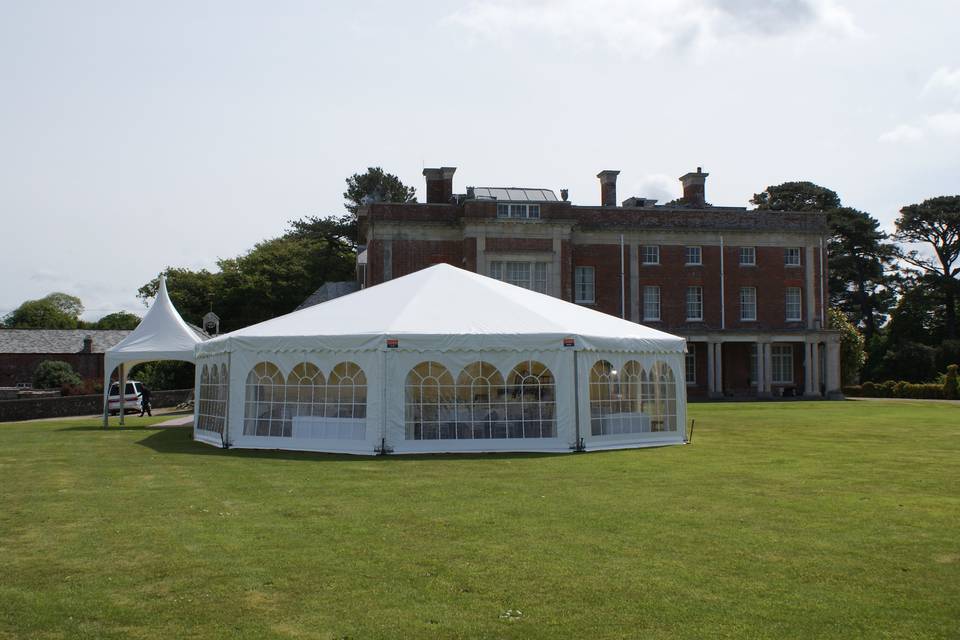 Marquee on the front lawn