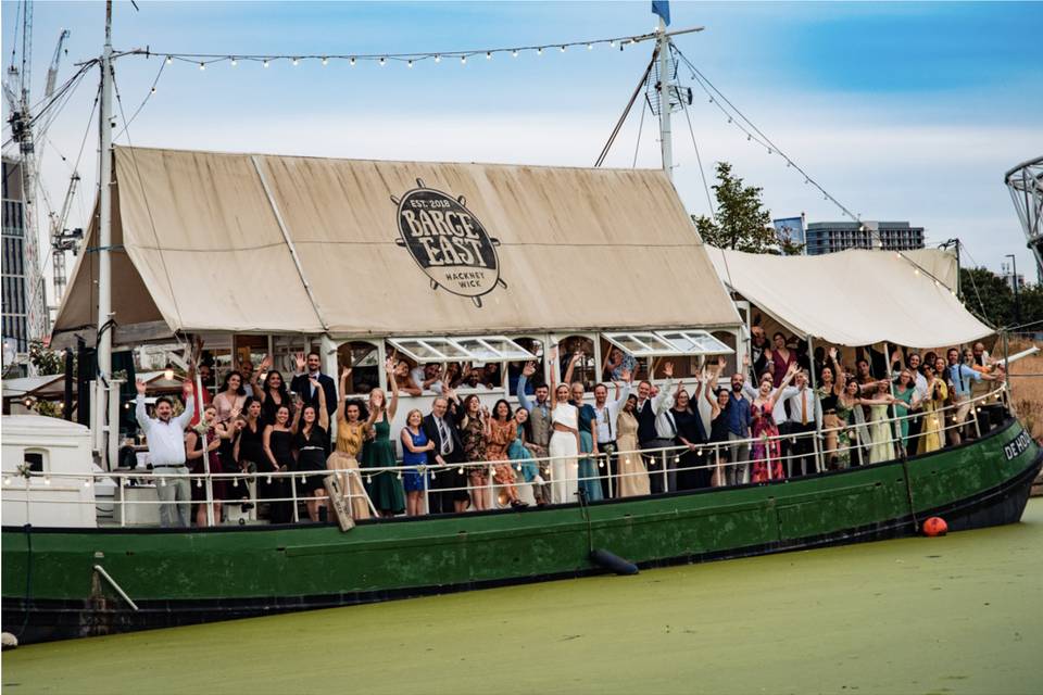 Wedding party on the Barge