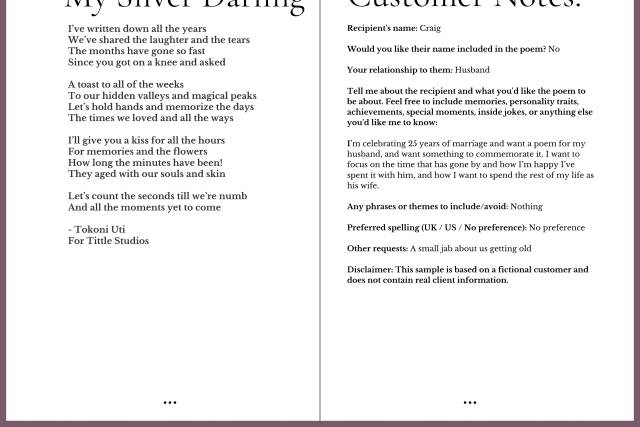 Anniversary Poem + Notes