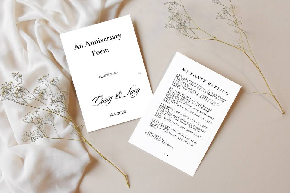 Anniversary Poem + Cover