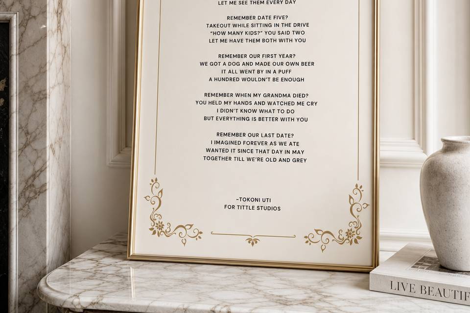Framed Proposal Poem