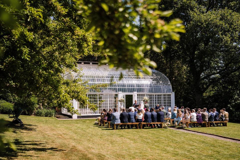 Orangery outdoor ceremony