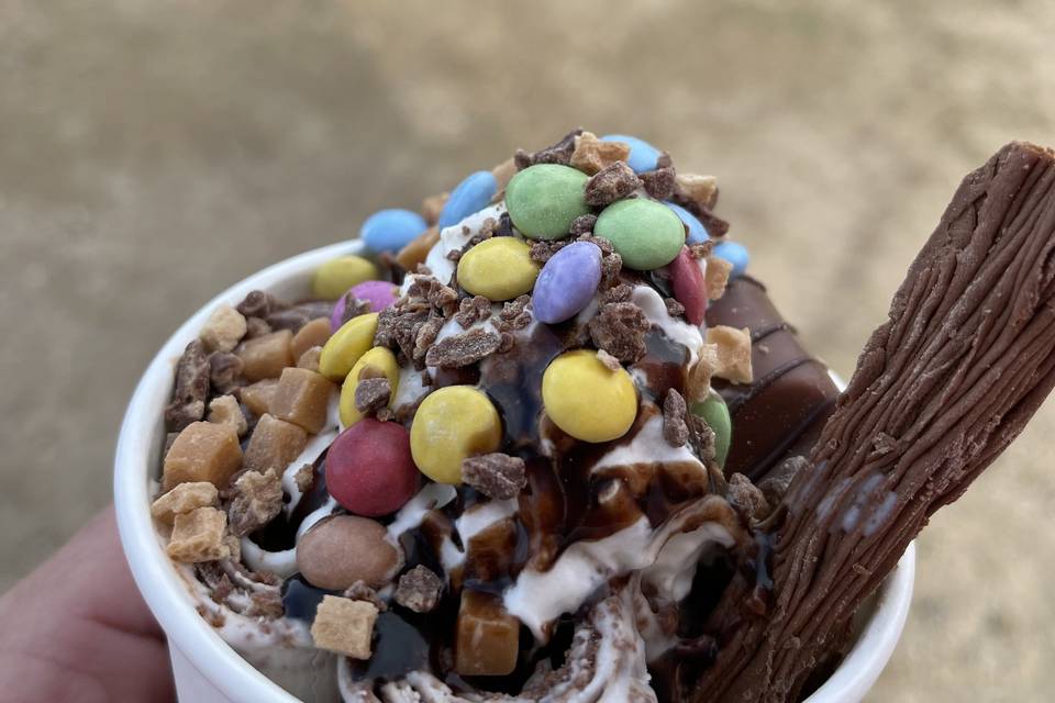 Fully loaded rolled ice cream