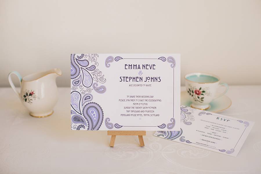 Letterpress wedding invitation