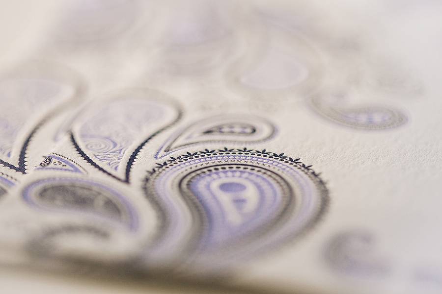 Embossed wedding invitation