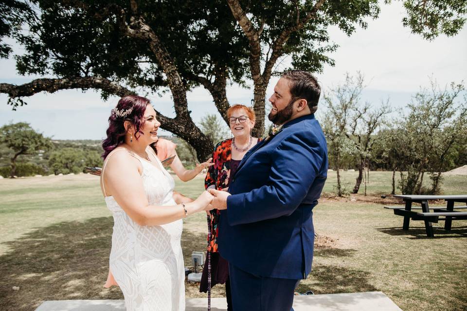 Ceremony laughter tween couple