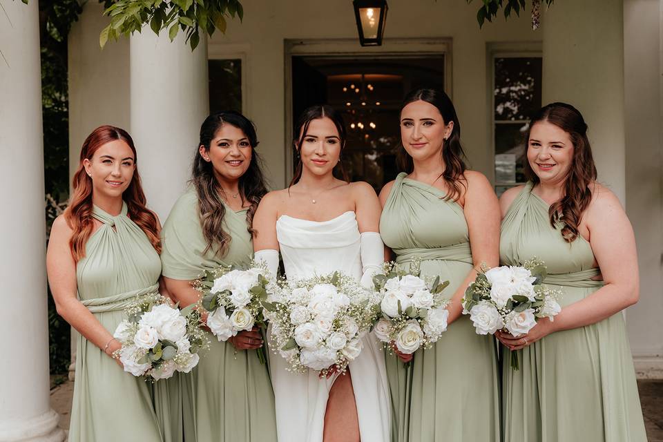 Bride and bridesmaid makeup