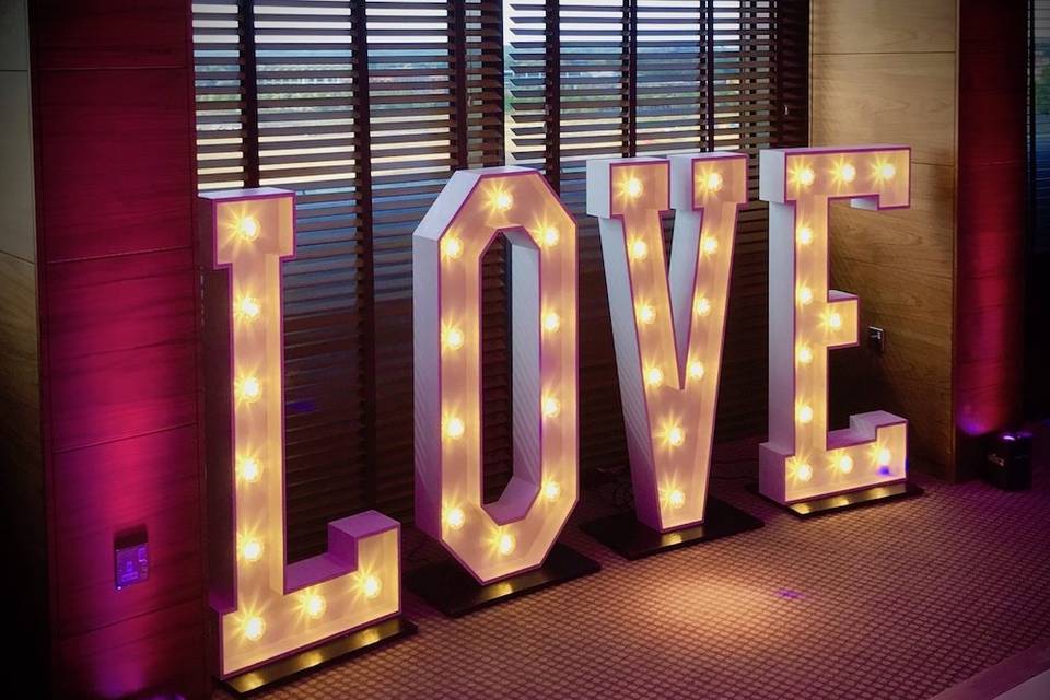 Large LED love letters