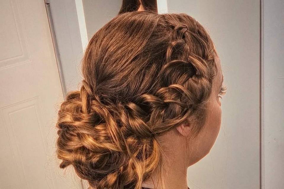 Loose textured bun hairstyle