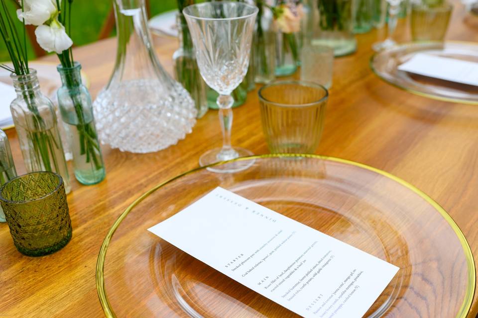 Informal rustic table setting