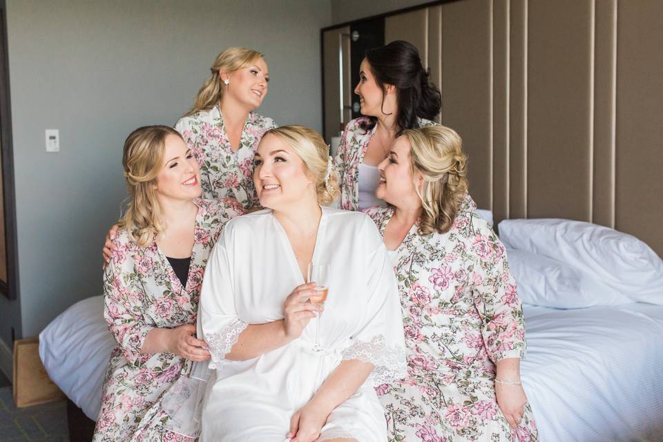 Bride and Bridesmaids