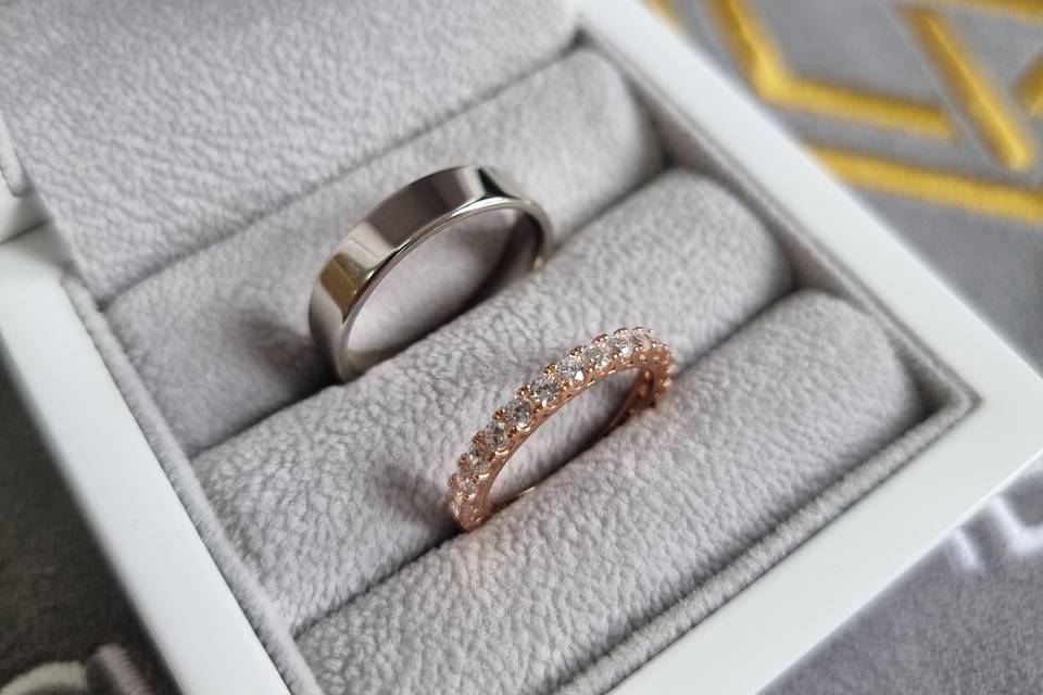 Plain Band & Diamond Set