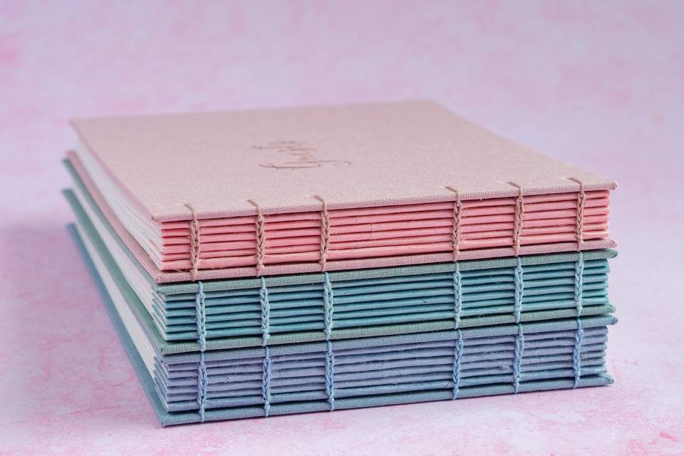 Wedding guest book in pastel hues