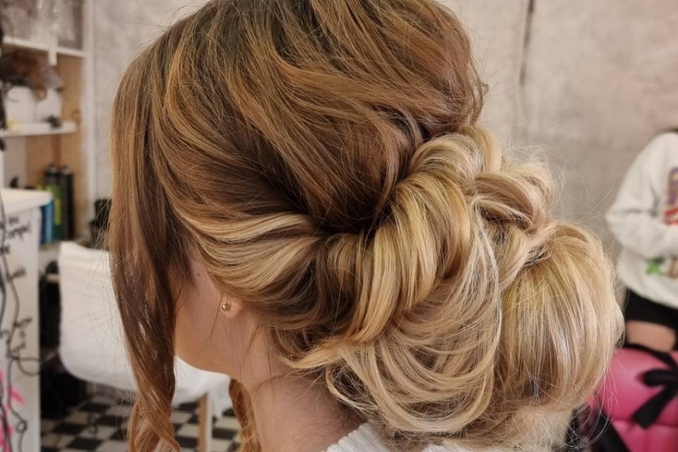 Big bun Boho updo