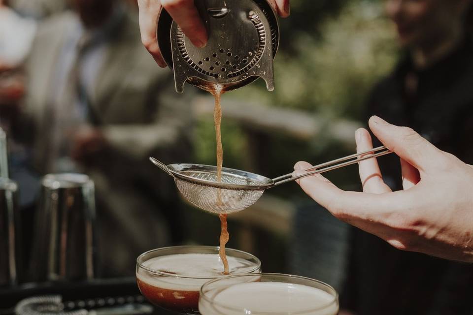 Pouring An Espresso Martini