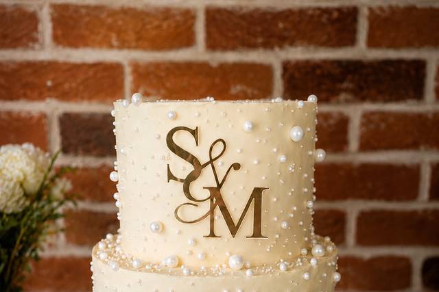 Two Tier Pearl Wedding Cake