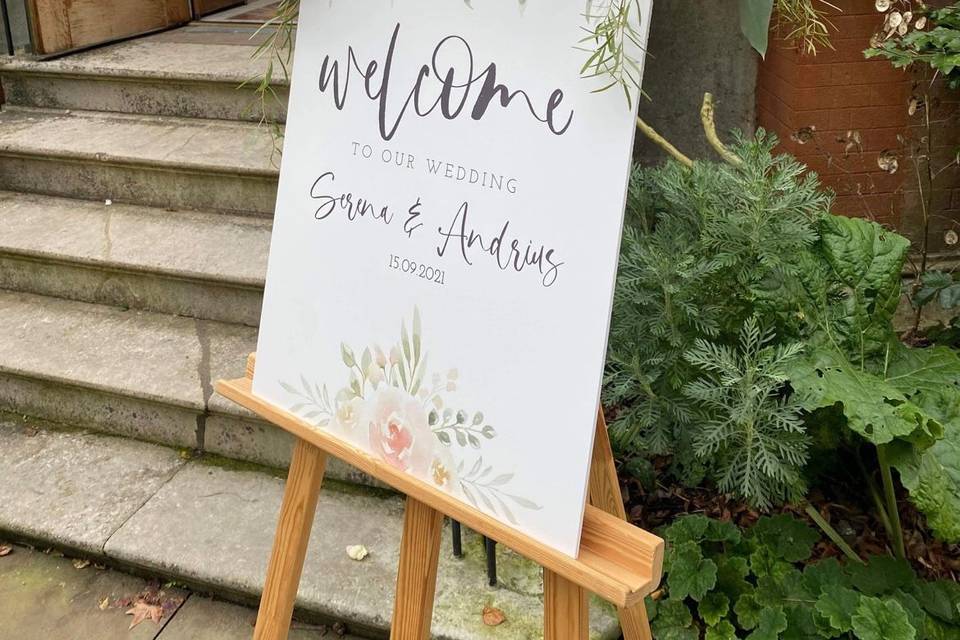 Welcome Sign Flowers