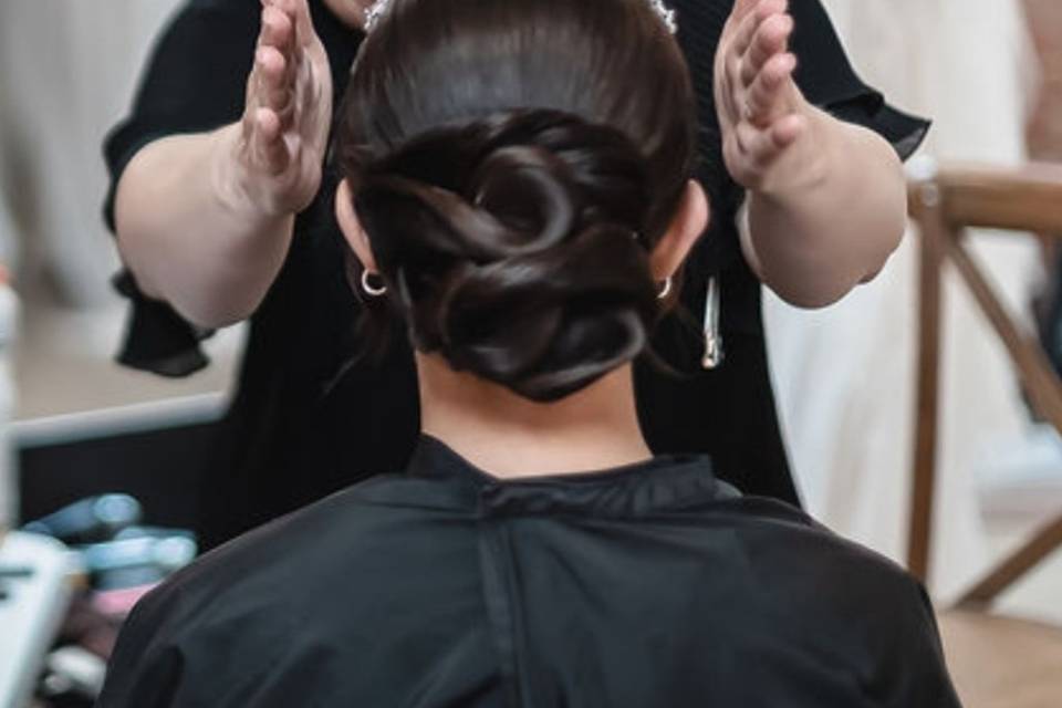 Smooth- Sleek folded bun