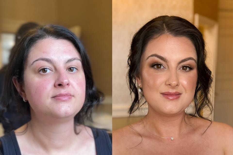 Before and after soft glam