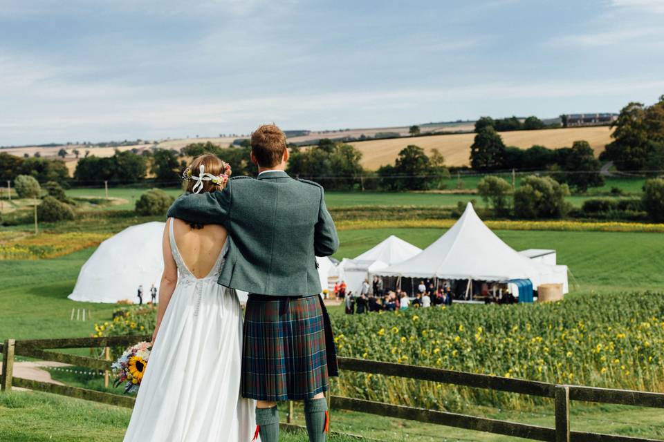 East Lothian farm wedding