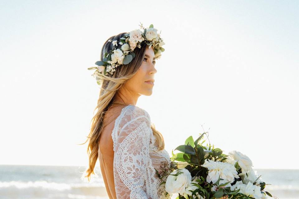 Jasmine // Malibu Beach sunset bridal portrait