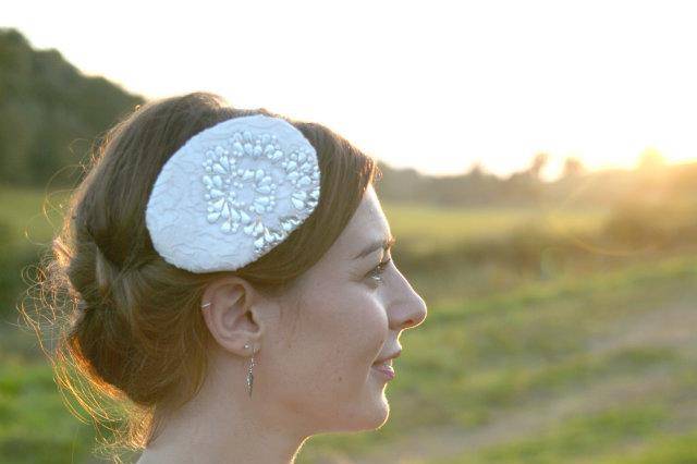 Etoile - Lace headpiece with Swarovksi crystal