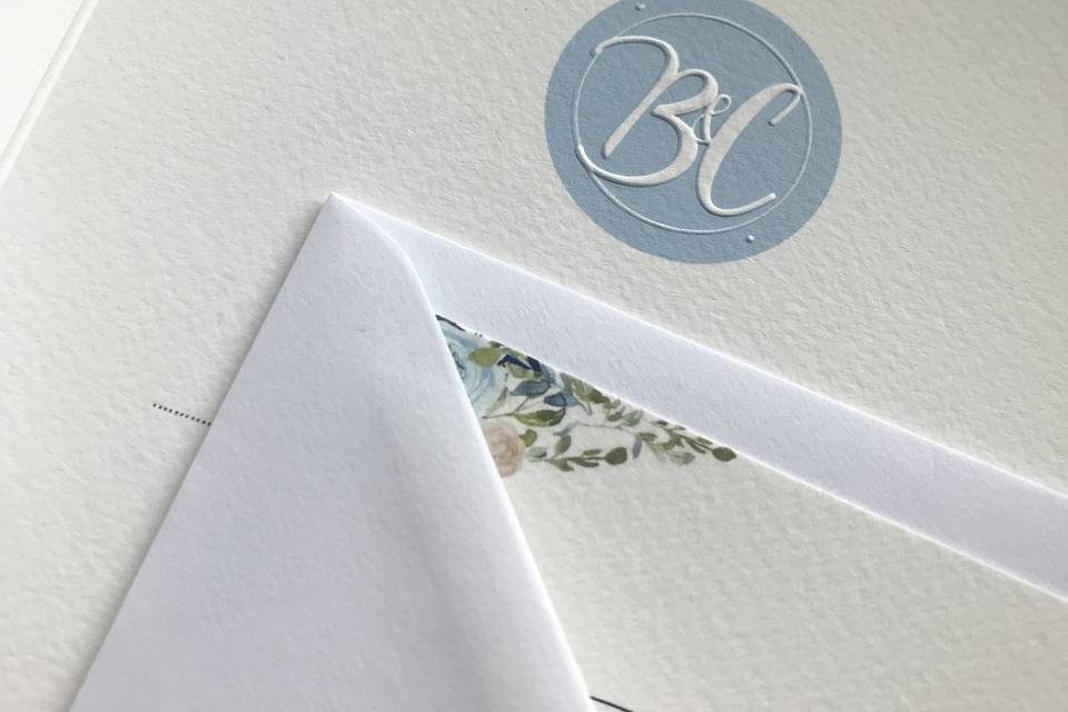 Embossing and design with initials