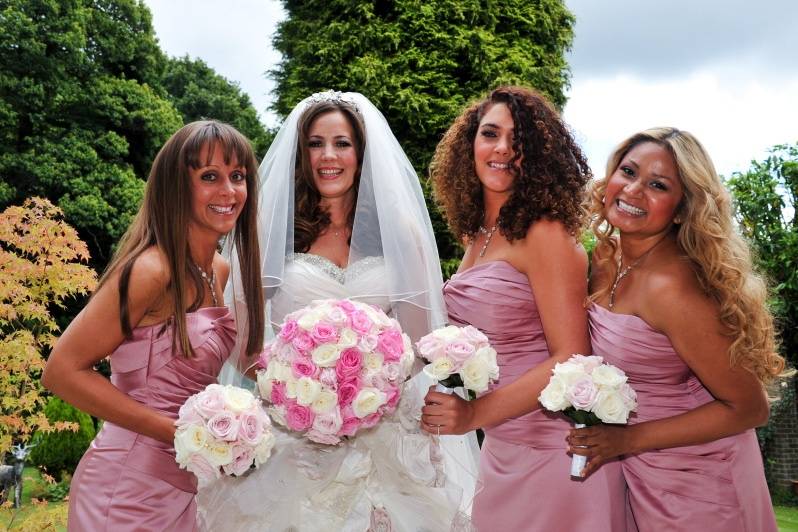 The bride and bridesmaids