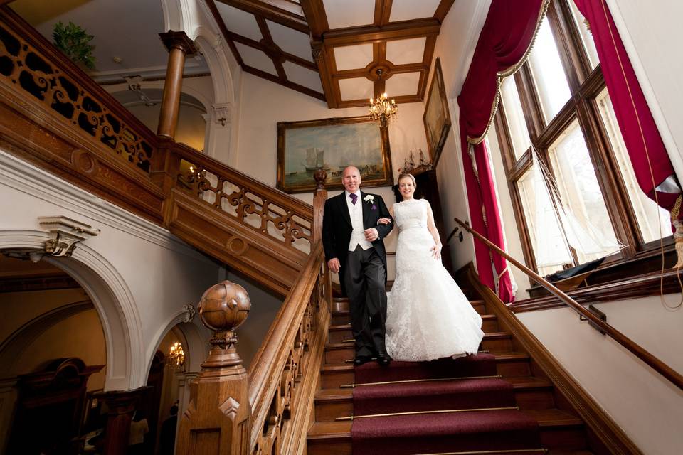 Making an entrance down Orchardleigh's grand staircase