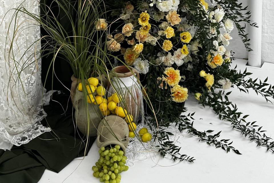 Flower arch and backdrop