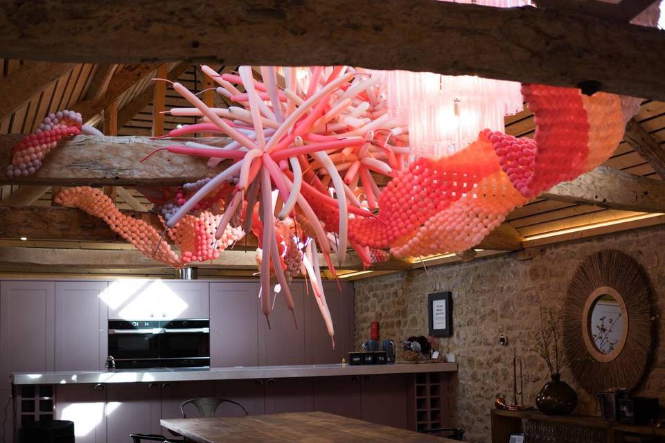 Ceiling balloon display
