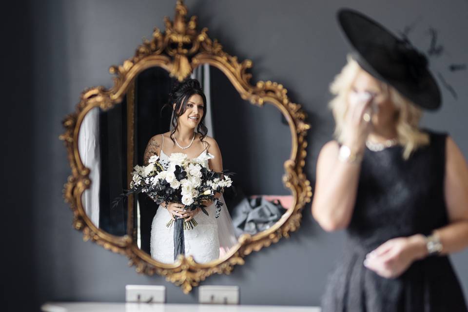 Black and White Bridal Bouquet