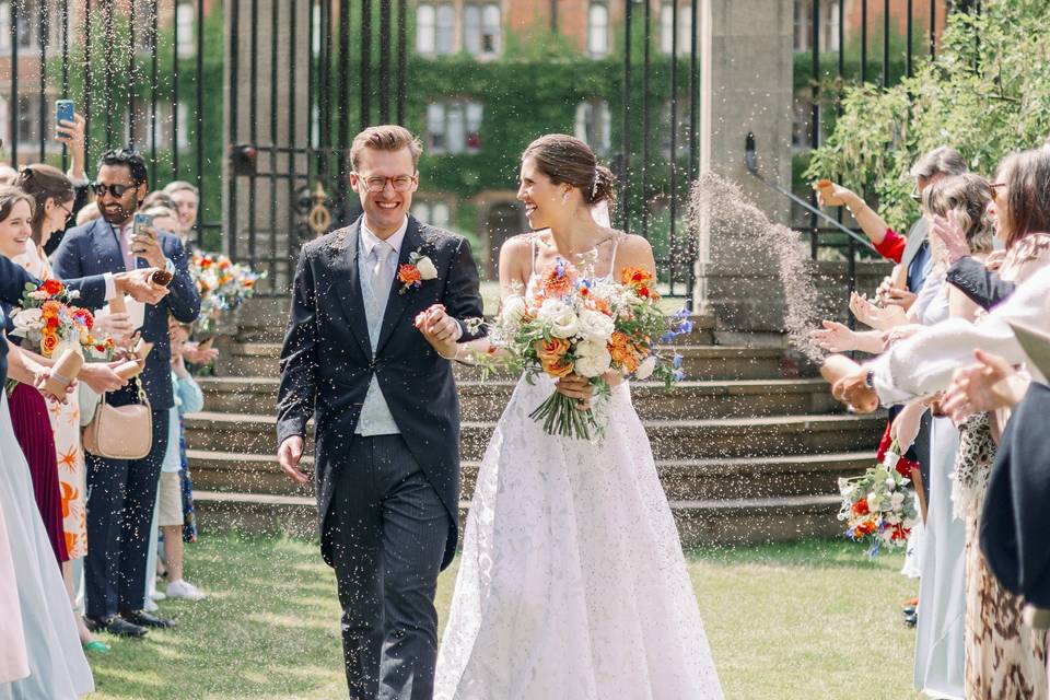 Bridal Bouquet and Groom