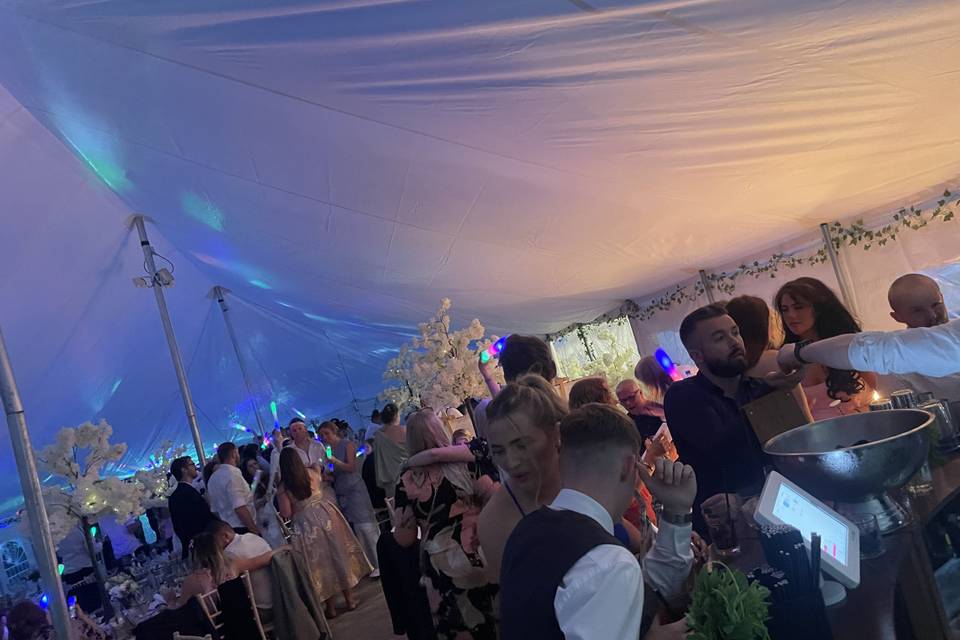 Marquee wedding in full flow