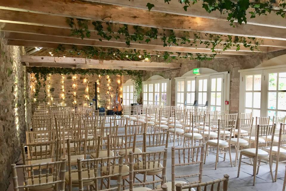 Barn wedding ceremony