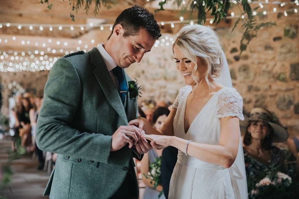 Barn wedding ceremony