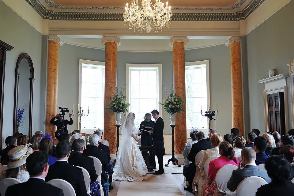 Wedding in the ballroom at Wedderburn Castle