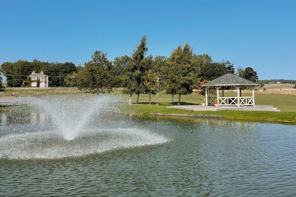 Pond, Fountain and Gazebo