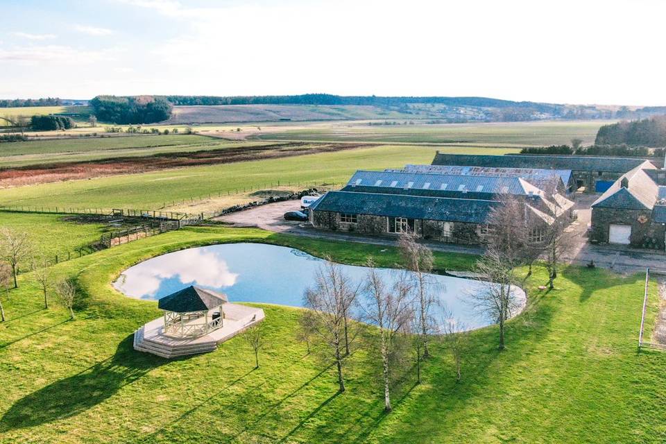 The Barn, Gazebo and Pond View