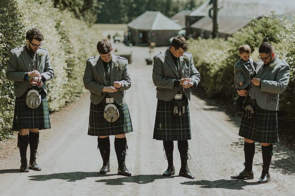 Groomsmen at Bachilton Barn