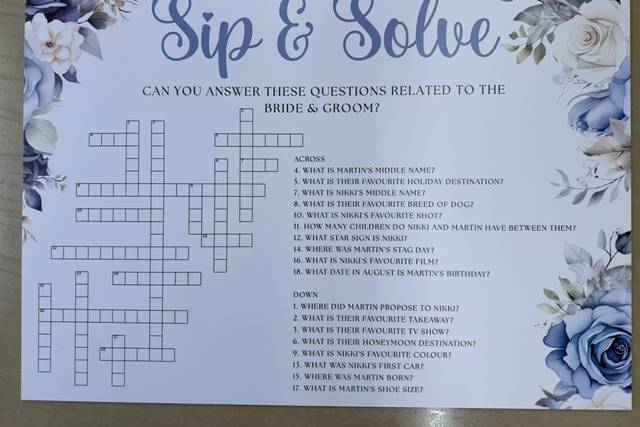 Sip & Solve Board