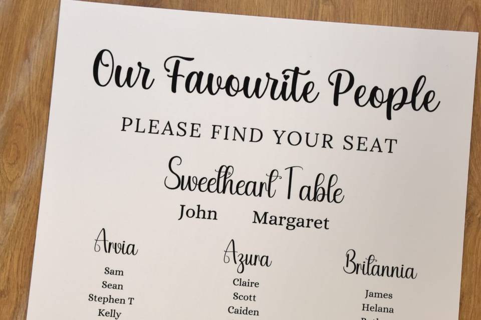 Seating Plan