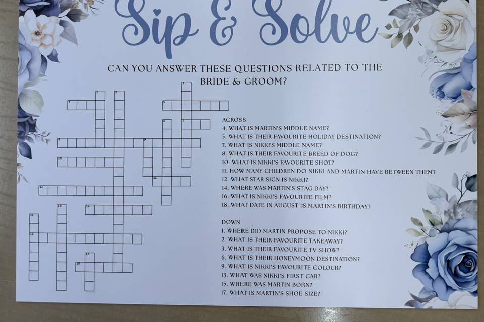 Sip & Solve Board