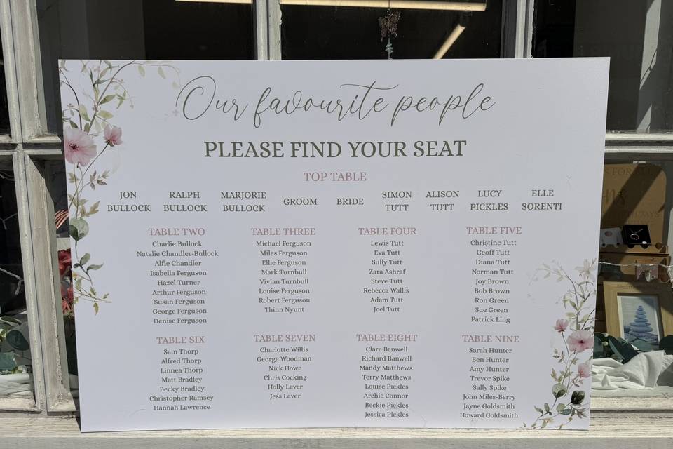 Seating Plan