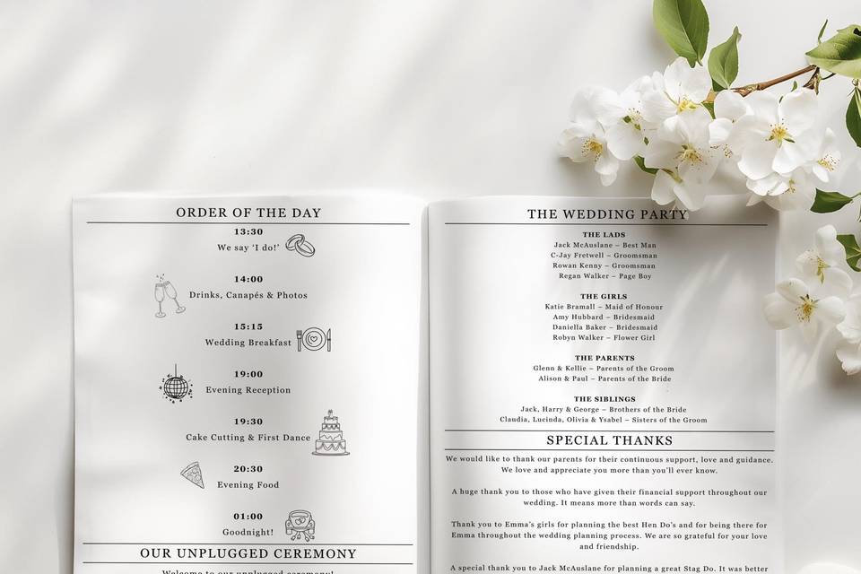 Wedding Newspaper Inside