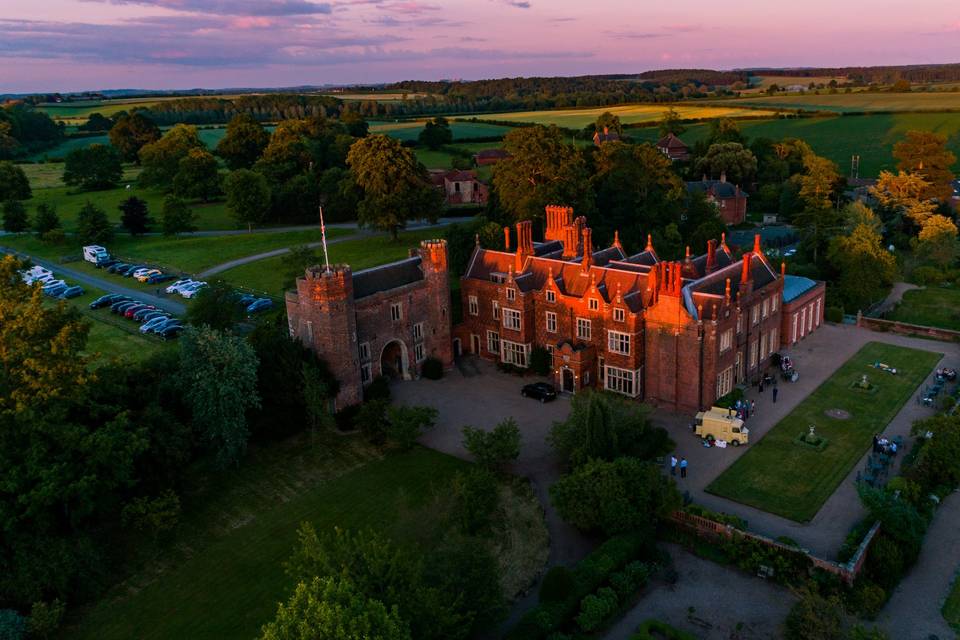 Aerial view of Hodsock Priory