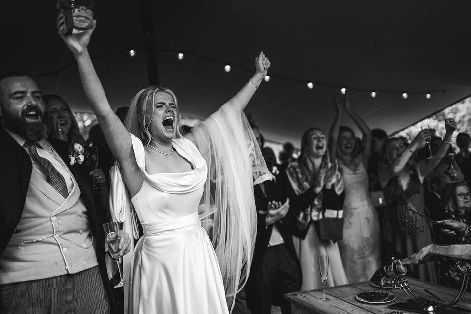 Cheerful bride